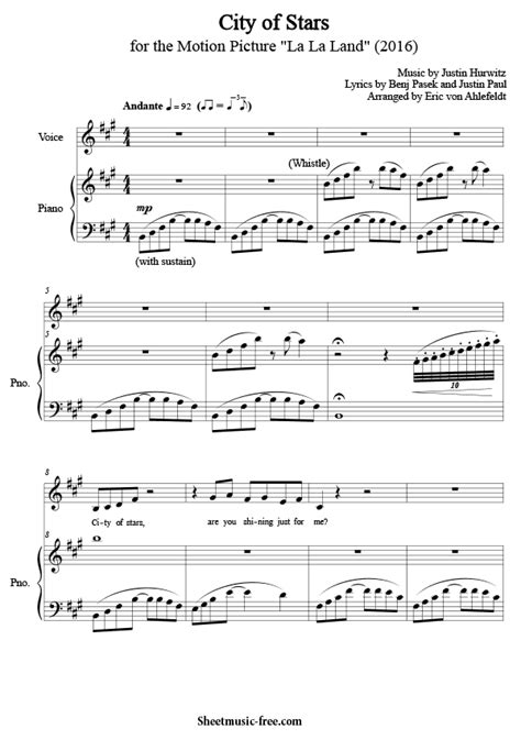 city of stars sheet music pdf|Moderatey City of Stars (L .